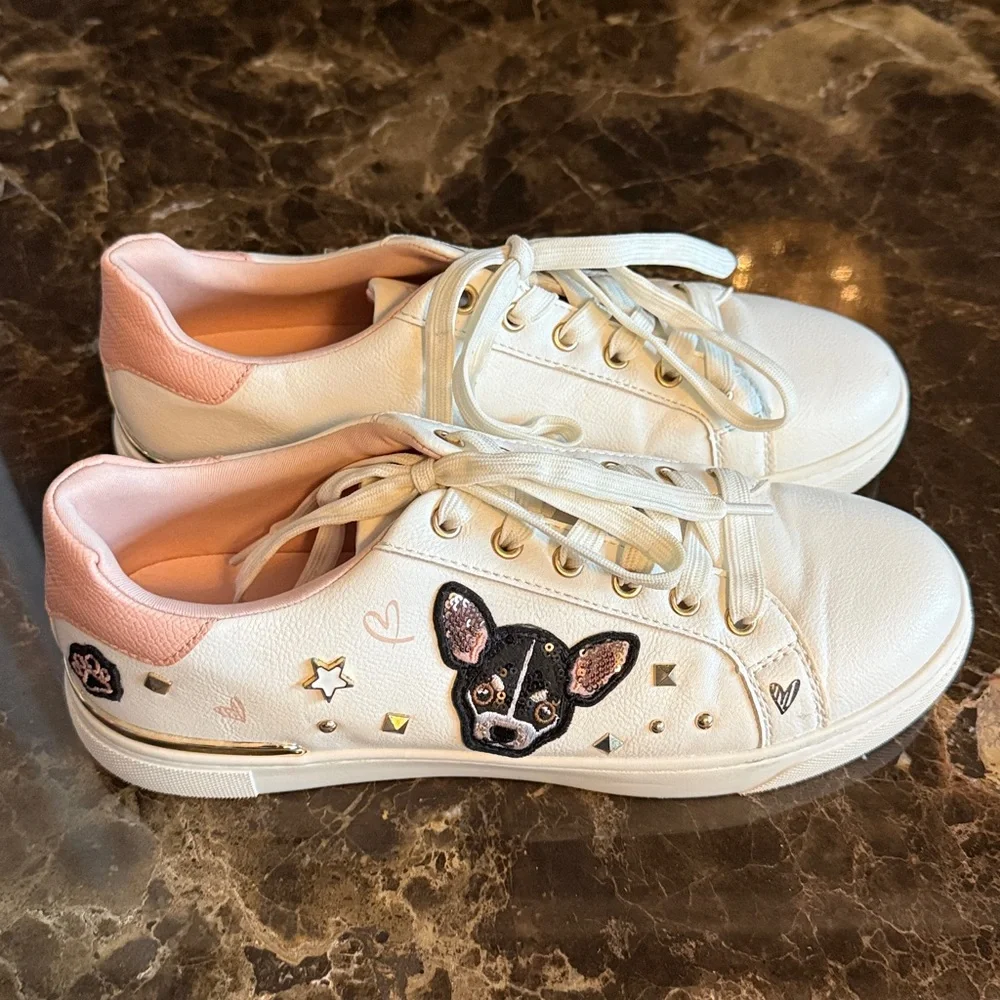 Aldo Stylish Women's White and Pink Sneakers size 7 - Picture 3 of 5